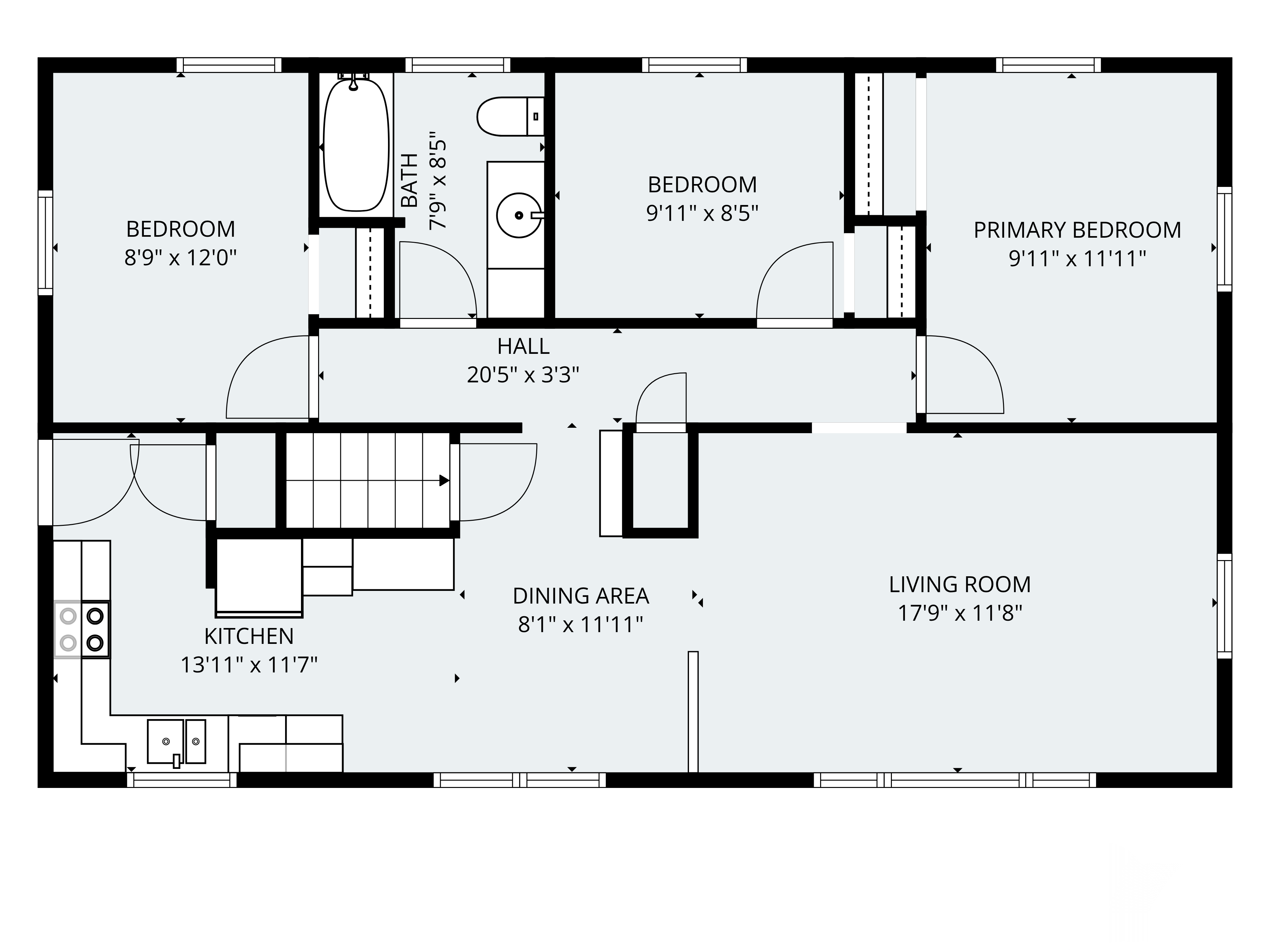 Main level floorplan for 598 Cape Road
