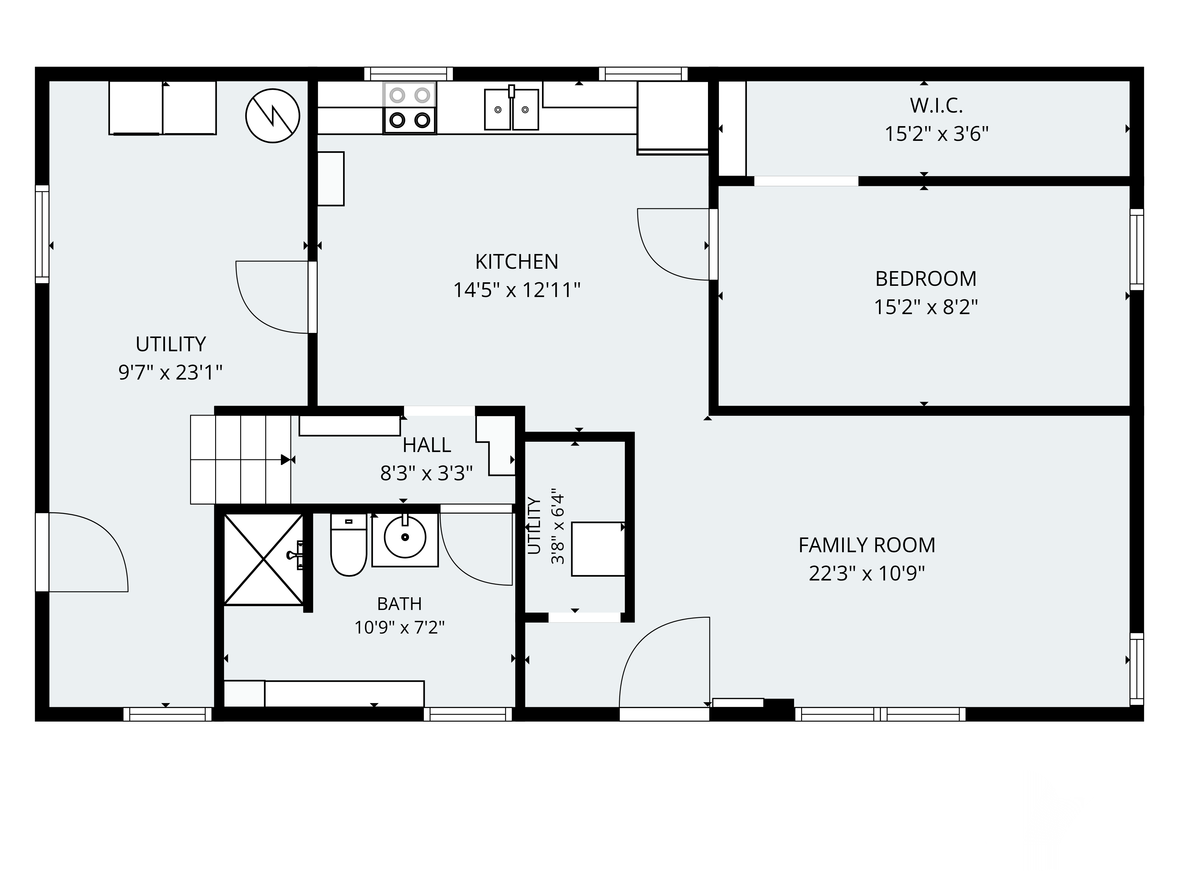 Lower level floorplan for 598 Cape Road